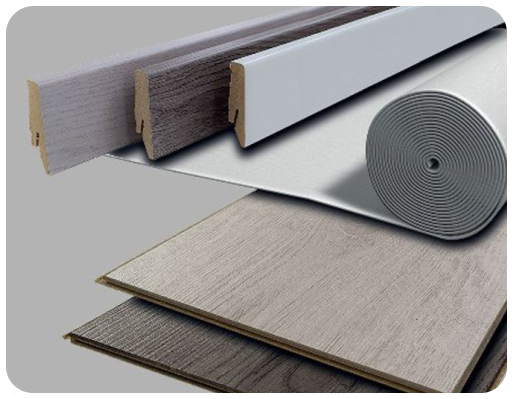 Laminat inkl. Leisten und Dämmung Laminat im Komplettangebot mit Sockelleisten und Dämmunterlage