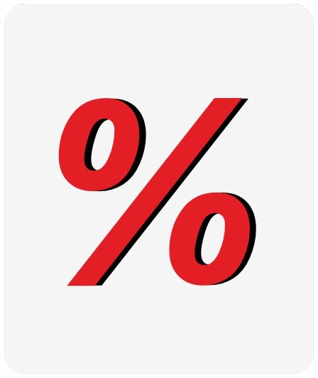 Rabatte bei Baltex, dargestellt mit einem Prozentzeichen